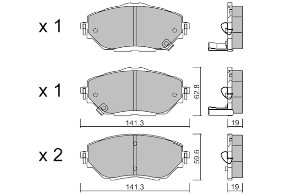 Sada brzdových platničiek kotúčovej brzdy AISIN